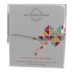 Sterling Silver Letter P Initial Necklace Side MINI Small Tiny Dainty Little 925